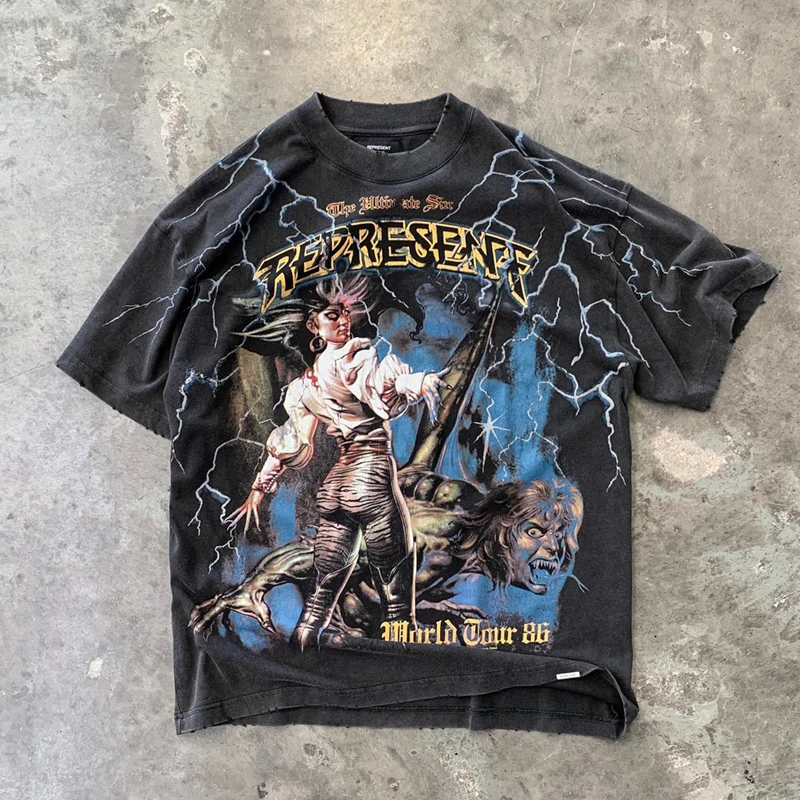 Тяжелая футболка в стиле хип-хоп, Винтажная Футболка большого размера с 100% хлопковой кислотой, мужские футболки