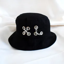 Amazon Bestsellers 2022 Trendy Hip Hop Style Bucket Hat Kids Visor Hat with Custom Logo with Rhinestones and Rivets