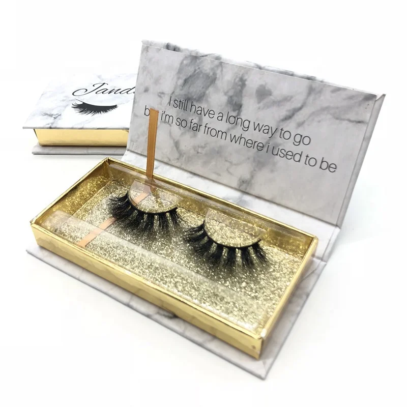 Akara 5D Real Mink Eyelash Custom Packaging Natural Long Mink False Eyelashes
