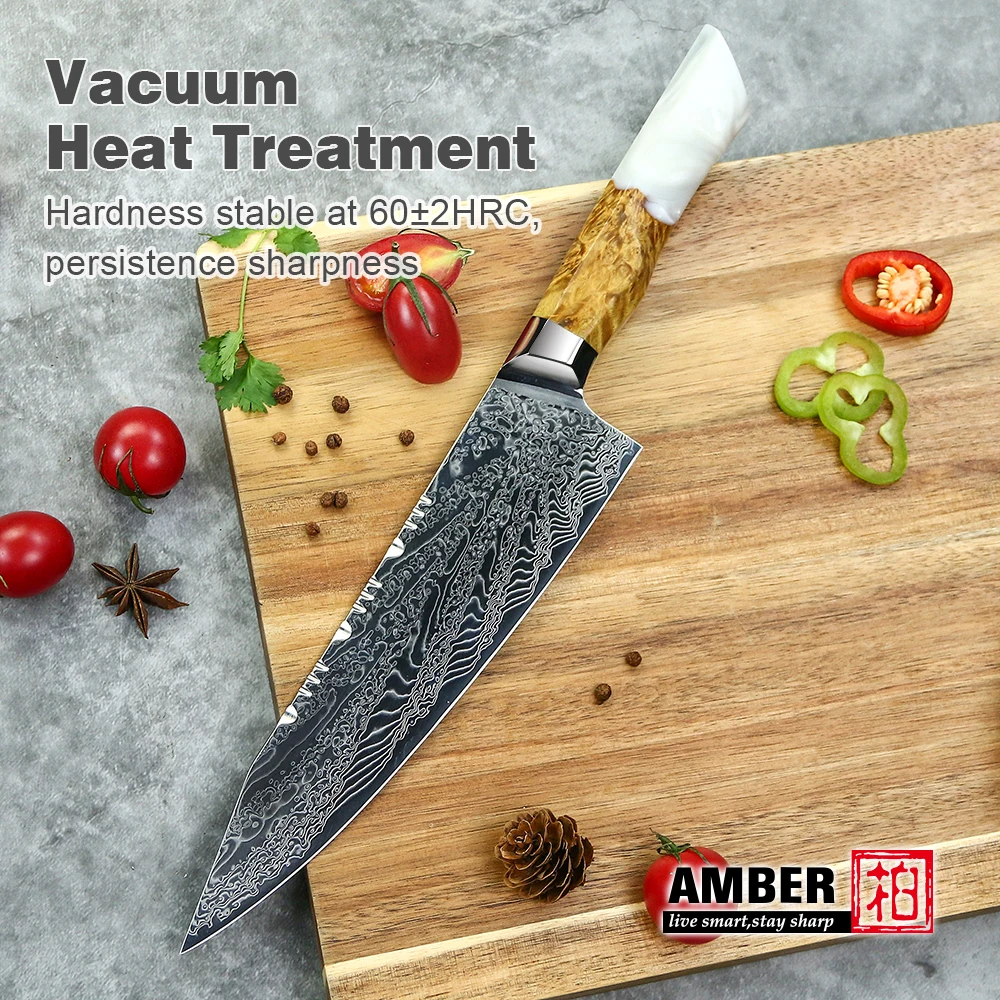New arrival 8 inch damascus steel Japanese knives kitchen chef knife with resin handle