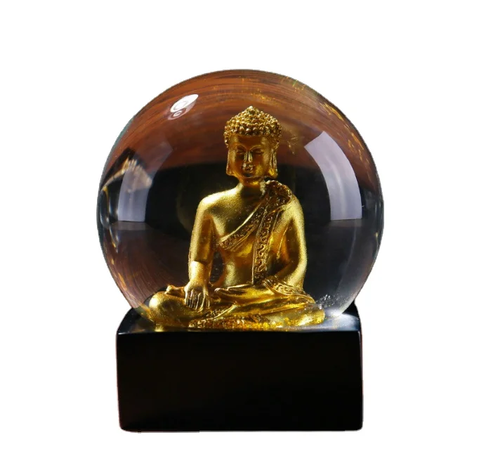 Hot selling New Chinese Zen Resin Buddha Ornaments Other Home Decor Resin Crafts Golden Lotus Buddha Statue Gifts For Friend