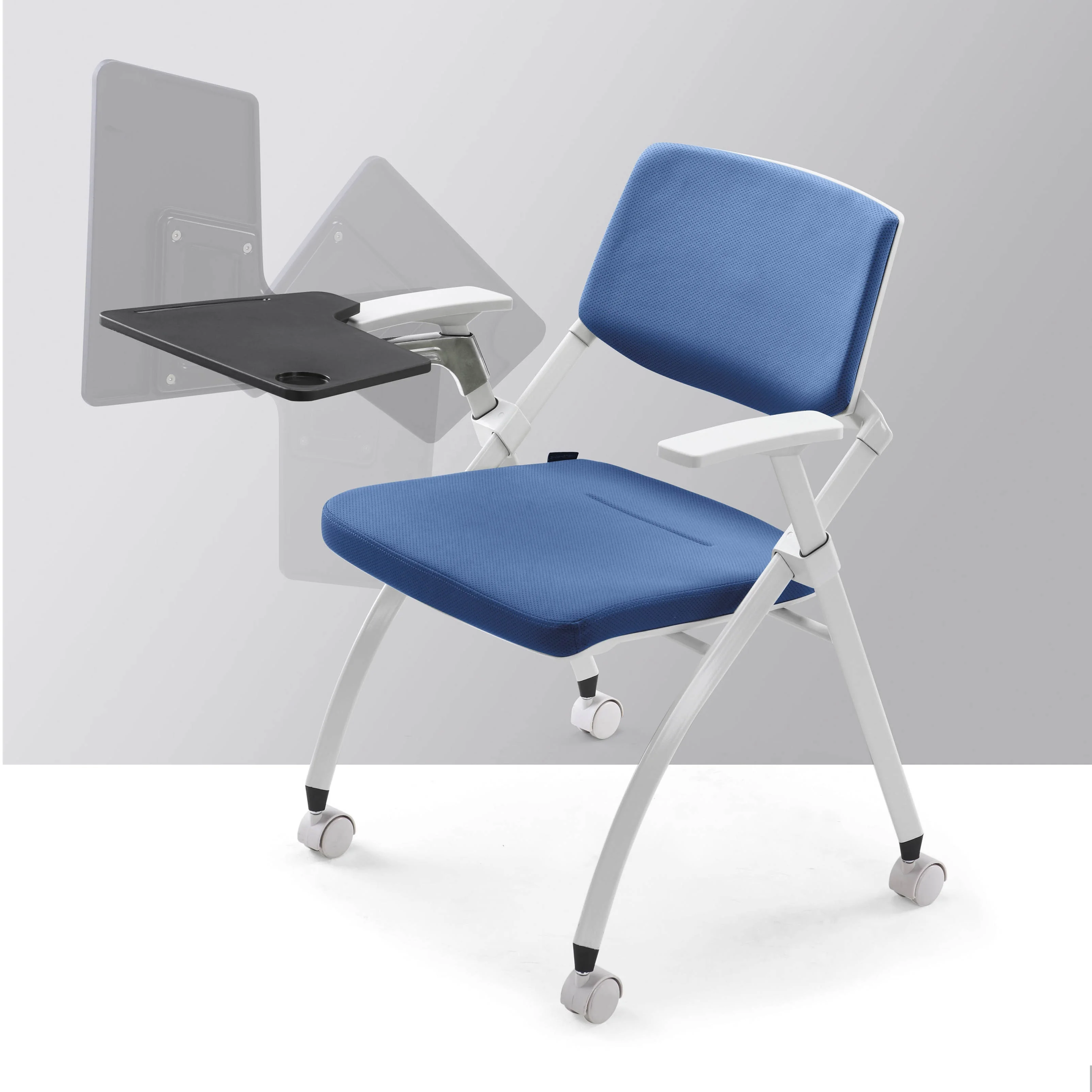 Modern Foldable Student Study Training Room Chair with Writing Table Attached for School and Hotel