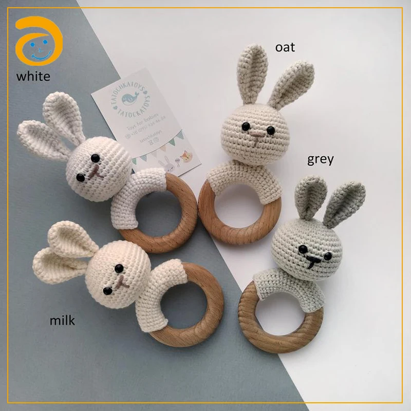 Animal crochet toys amigurumi rattle teething