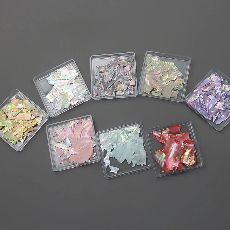 8 Colors 3D Irregular Nail Art Abalone Seashell Slices  Nail Art Deco Colorful Manicure Flake Mermaid Shell Piece Nail Sequins