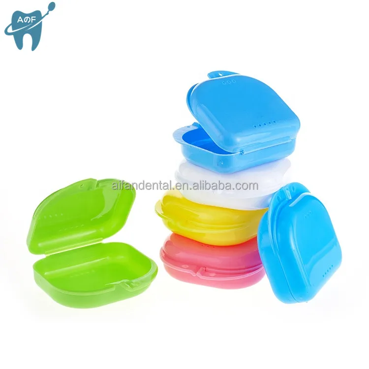 Изготовленным на заказ логосом Ортодонтические брекеты чехол Красочные Mouthguard фиксатор Ортодонтическая щеточка для протезирования коробка