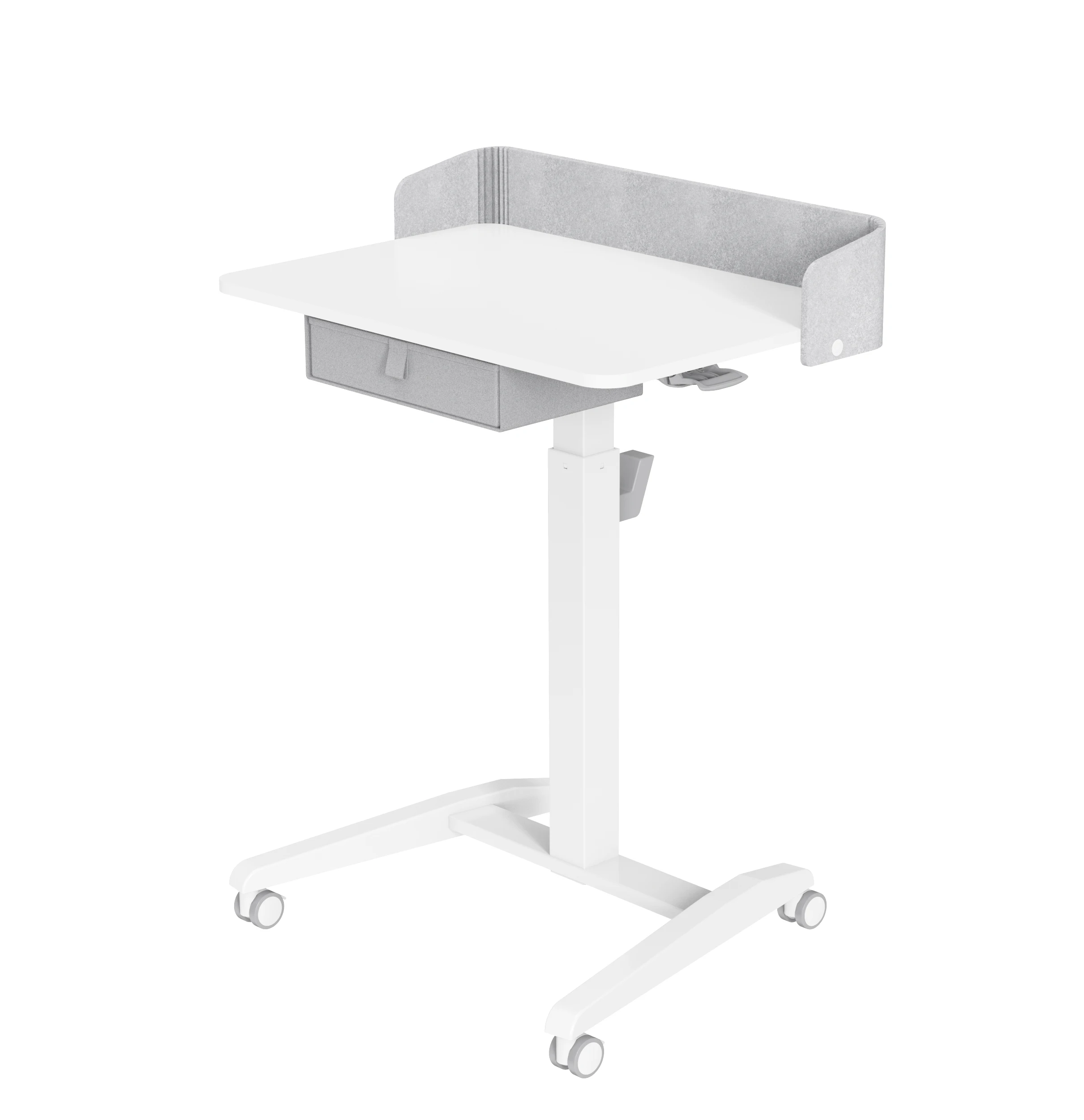 V-mounts Height Adjustable Office Standing Des Gas Spring Mobile Movable Desktop Equipped With Fabric Drawers VM-FA102