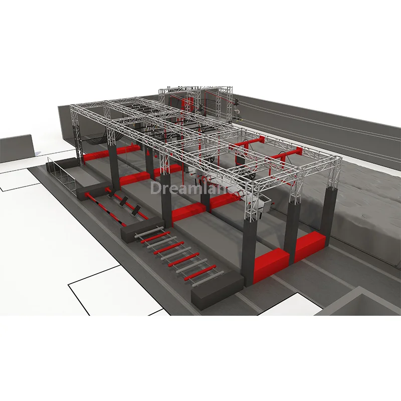 Popular Adult Adventure Ninja Warrior Course training gear For spider climb jump