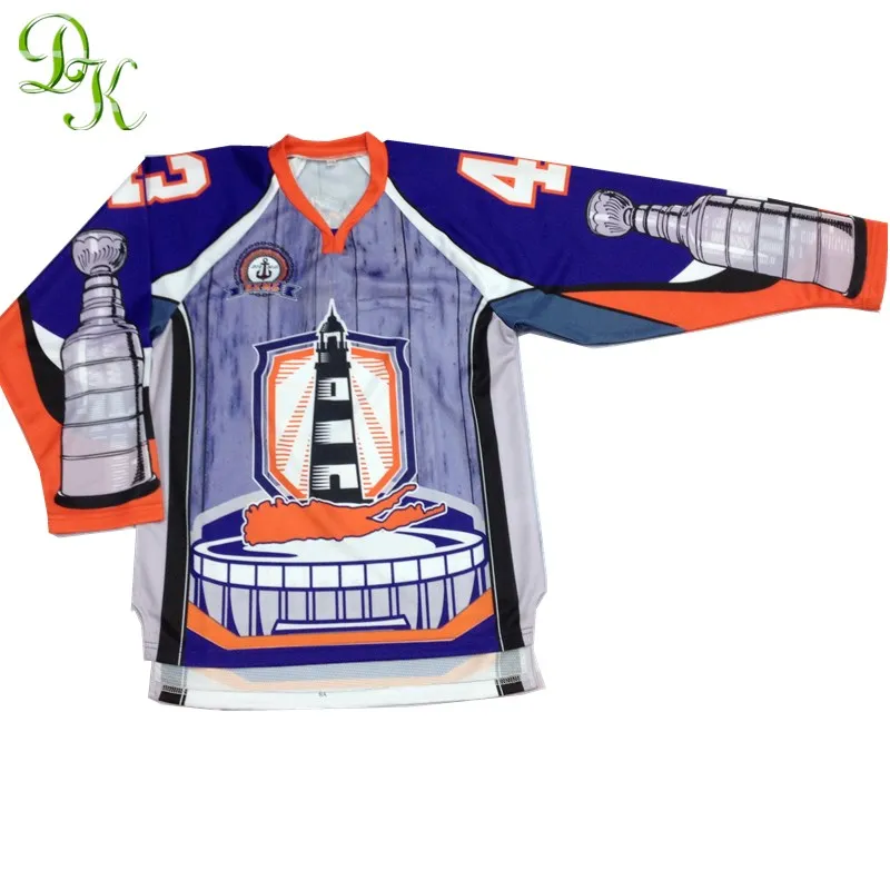 Wholesale Custom Design Hockey Jersey Ice Hockey Wear Sublimation Shirts & Tops Sportswear Customize Team Name for Adults