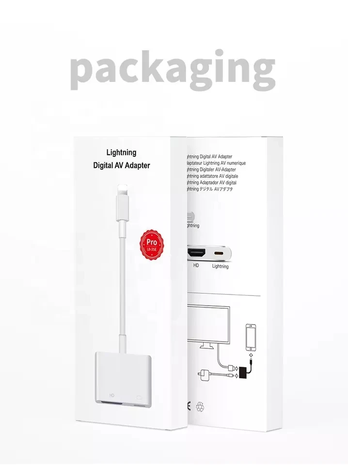 Light ning OTG Converter Adapter To HDMI Adapter TV 1080P HD Digital AV adapter Converter for iPhone Same Screen