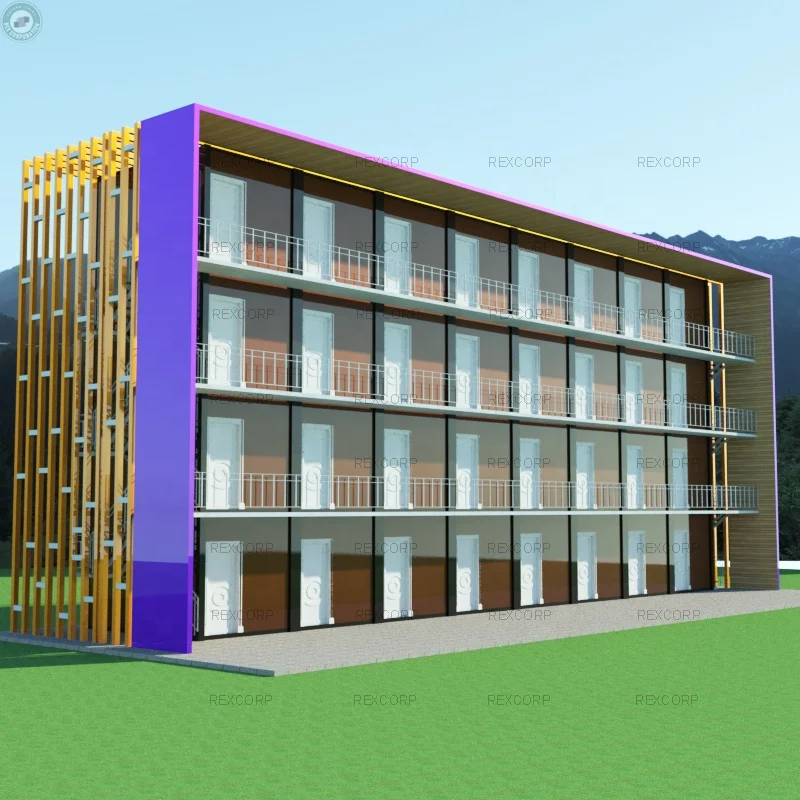 3 Storey Modular Container Apartment Building Prefab Apartment Block Five-star Hotel Furnished Accommodation Building
