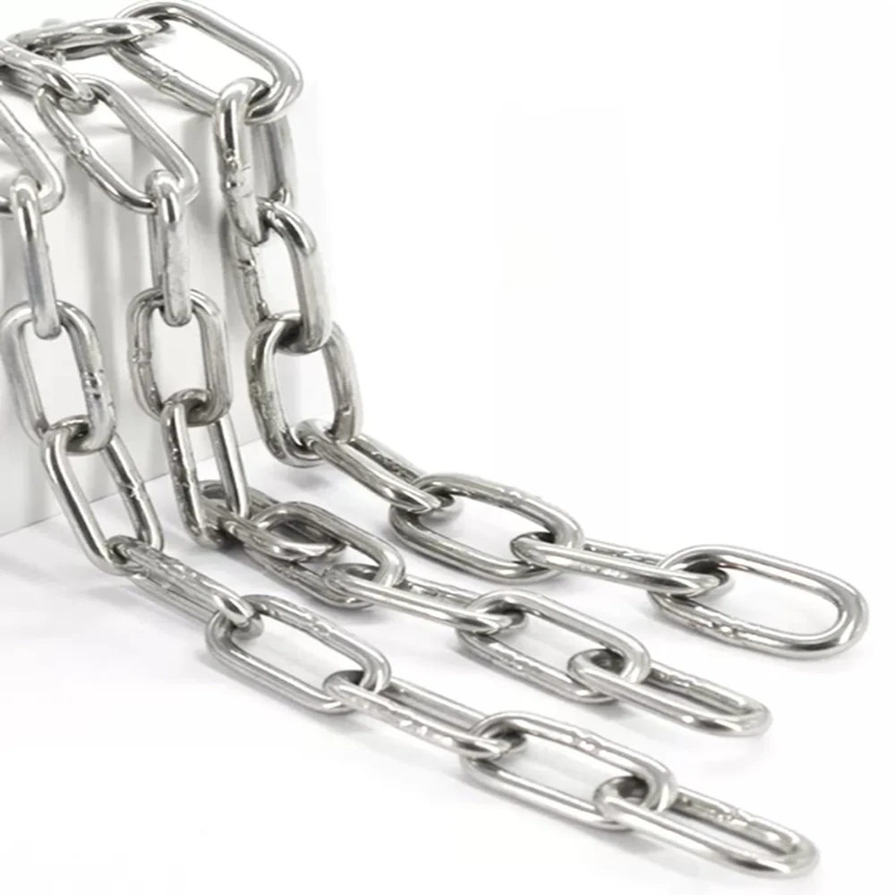 The manufacturer provides 304 stainless steel chains with multiple specifications for long and short chain lifting chains