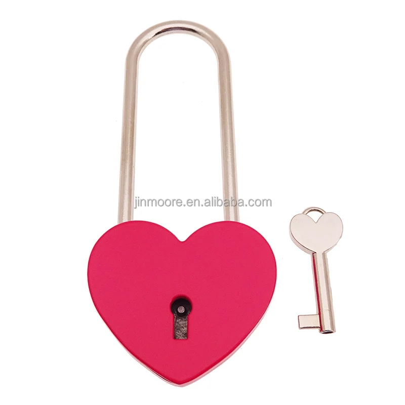 Long Shark Heart Padlock With Key Vintage Mini Padlock for Luggage Box Key Lock