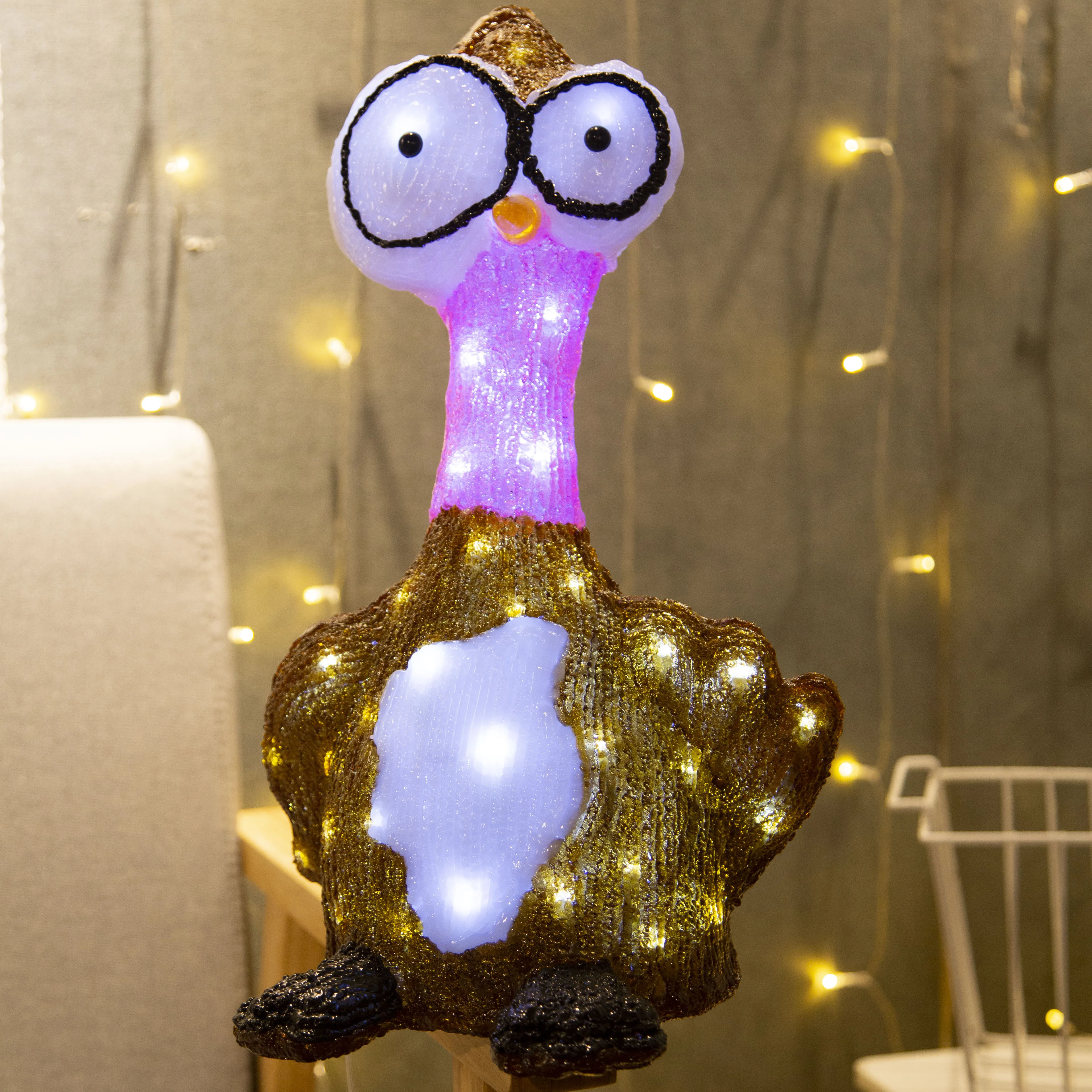 Pink Turkey ostrich duck style Decoration Light Easter Led Outdoor Acrylic 3D Lights Led christmas thanks-giving lights
