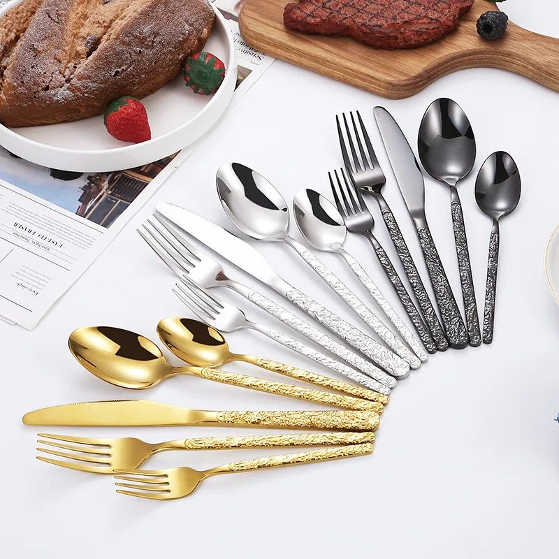 High Quality 5-Piece Cutlery Set Durable Stainless Steel Tableware Various Wholesale Cooking Tool Sets