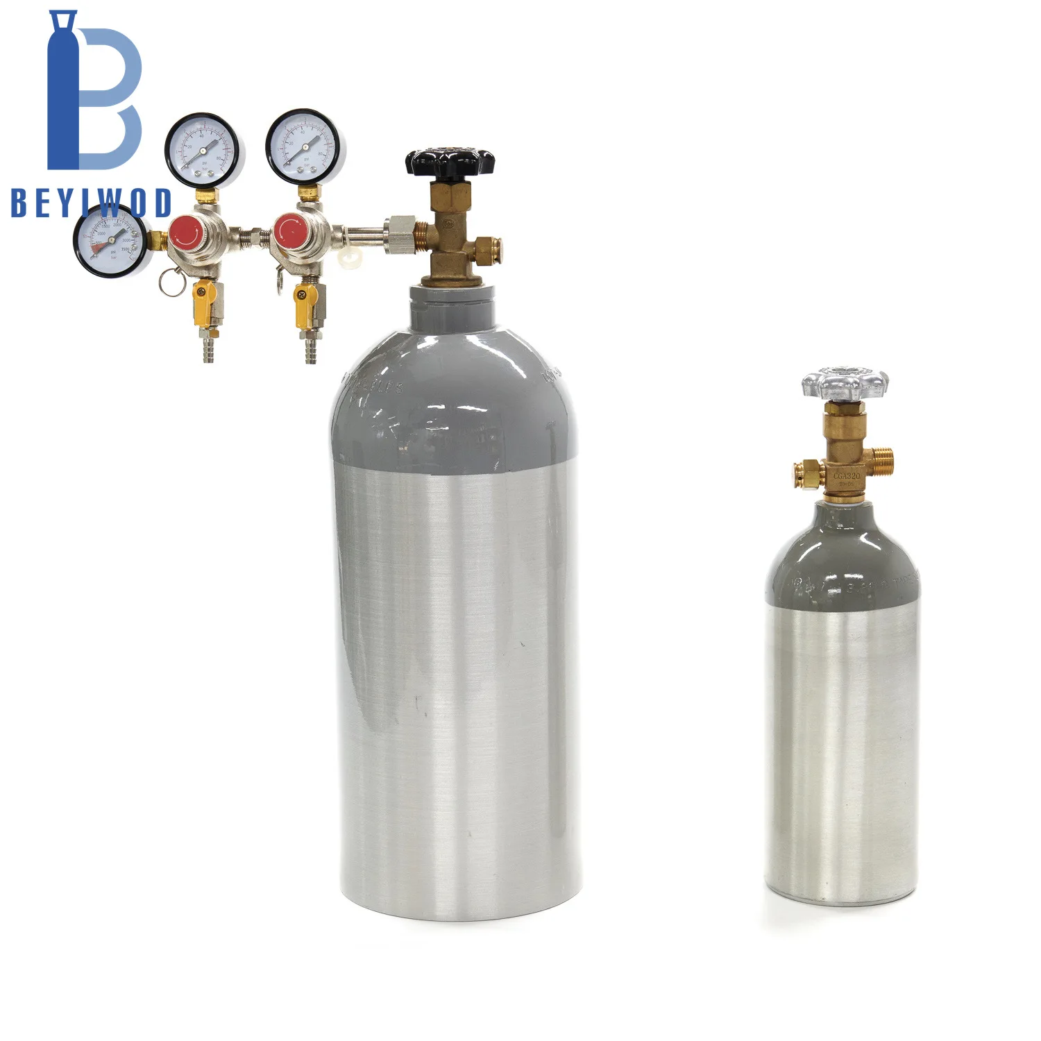 IL/1.68L/3.35L  Aluminum gas cylinder CO2 Tank for Beer or beverage food grade ISO 7866