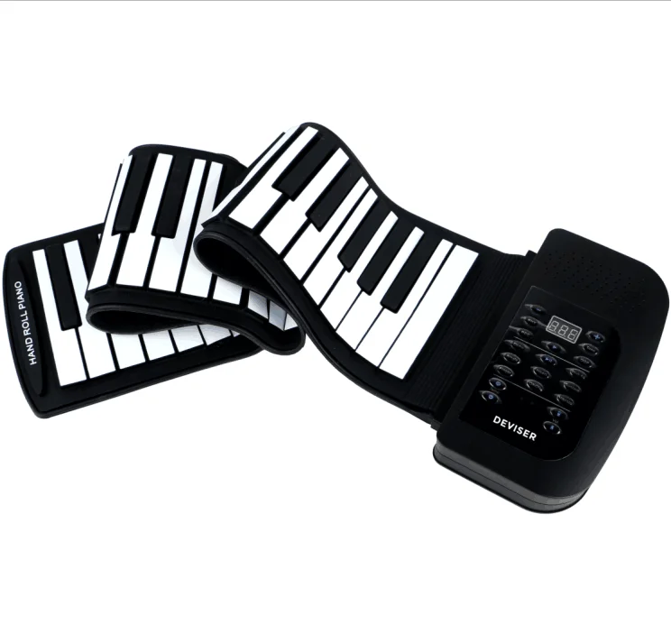 Portable Roll Up Digital Piano 61 Key Flexible Silicone Soft Electronic Piano Keyboard