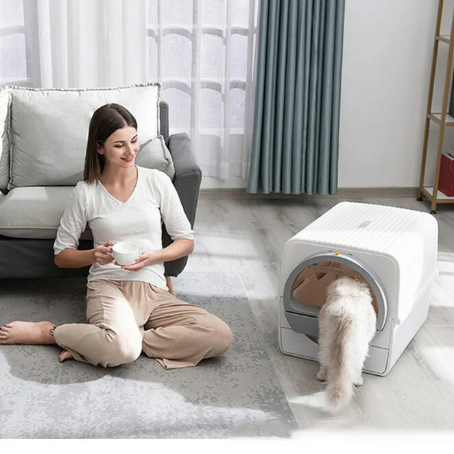 Cleaning Smart Pets Training System Auto Cat Toilet Trainer Semi Closed Smart Self Cleaning cube Cat Litter Box