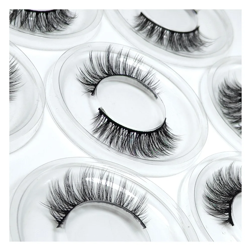 Individual Eye Lashes Vendor Natural Silk Strip Lashes Fluffy 3D Faux Cils Fan Eyelashes