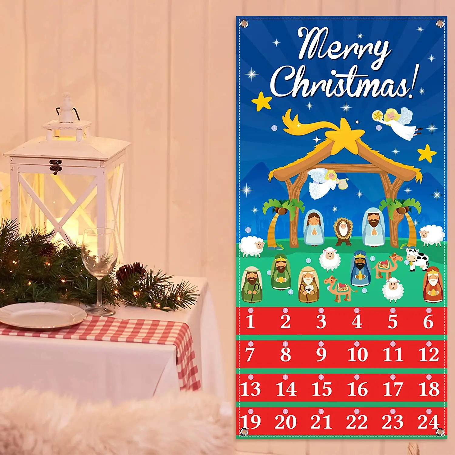 2024 new design Nativity Advent Calendar Hanging Advent Calendar DIY