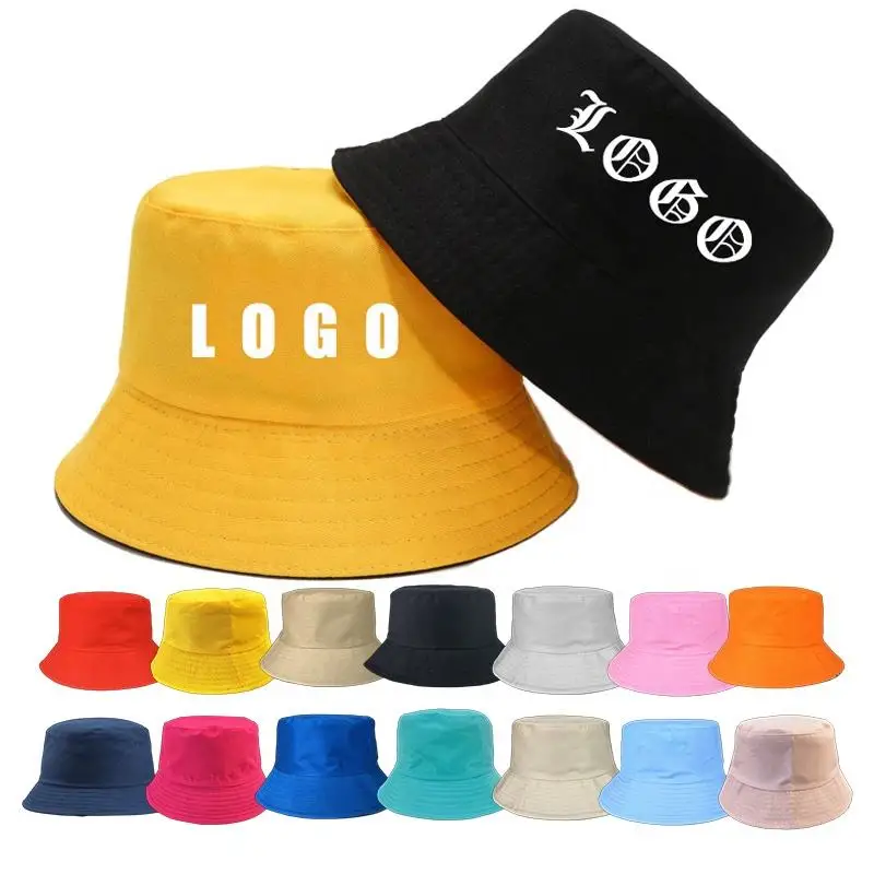 Wholesale Pure Cotton Bucket Hat Customized with Designer Logo Dot Pattern for Parent-Child Sun Protection Printed Advertising
