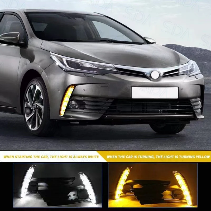 FORSIDA  FOR TOYOTA COROLLA 2017-2018 LED Light Bar DRL Daylight Day Time Running Light Fog Lamp Cover w/Wiring