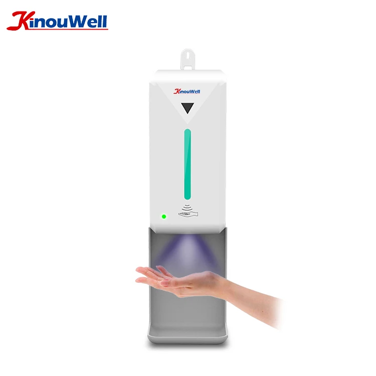 
White Wall Mounted Plastic Soap Dispenser, High-Grade Auto Hand Soap Dispenser With Ir Sensor, Soap Pump Liquid Soap Dispenser 