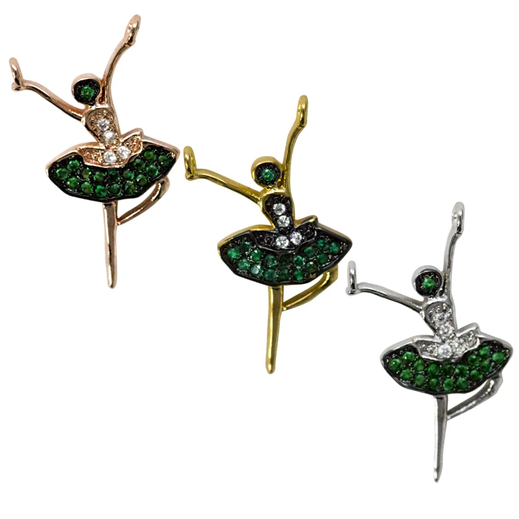 2022 оптовая продажа ювелирных изделий Очаровательные Новые поступления дизайн кубический циркон микро паве девочки Танцор Кулон для изготовления ювелирных изделий