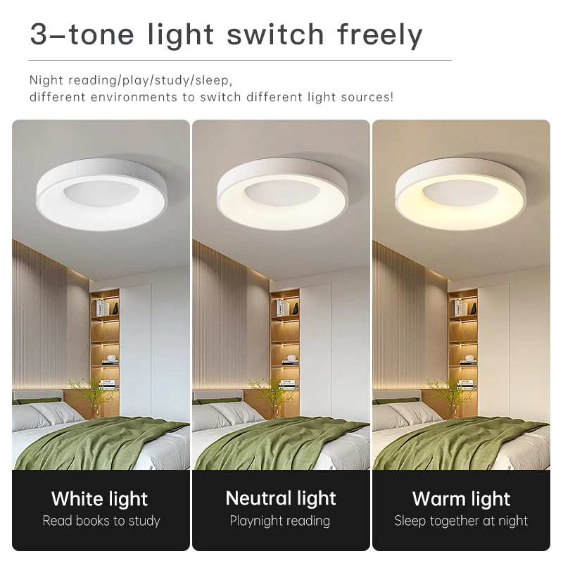 High Quality Macaron Indoor Ceiling Light Led Lighting PVC Round Modern Bedroom Living Room Dimmable Led Ceiling Lamp