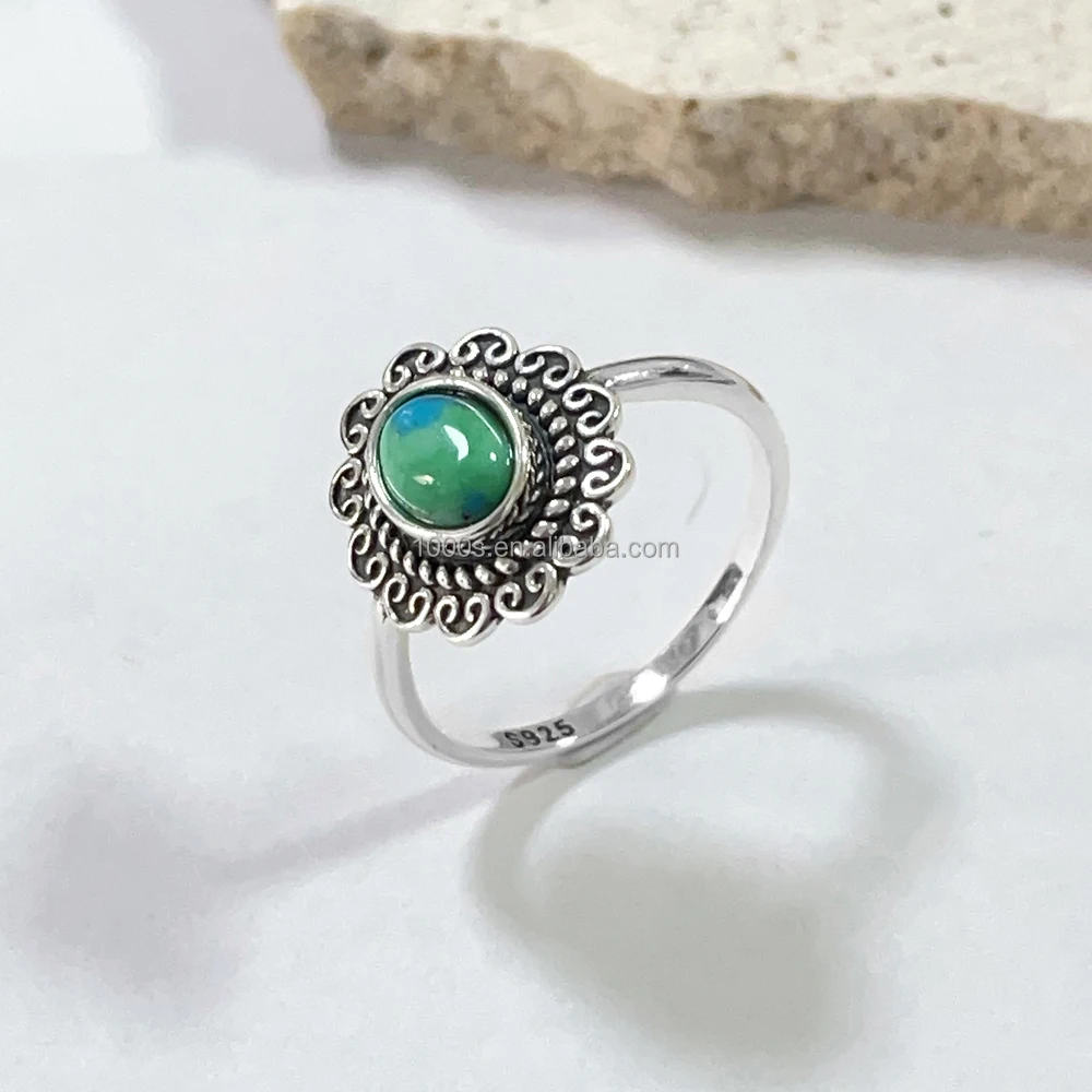Wholesale Sterling Silver 925 with Turquoise Gemstone antique  Ring Coral Onyx available Jewelry for Women Men Customized