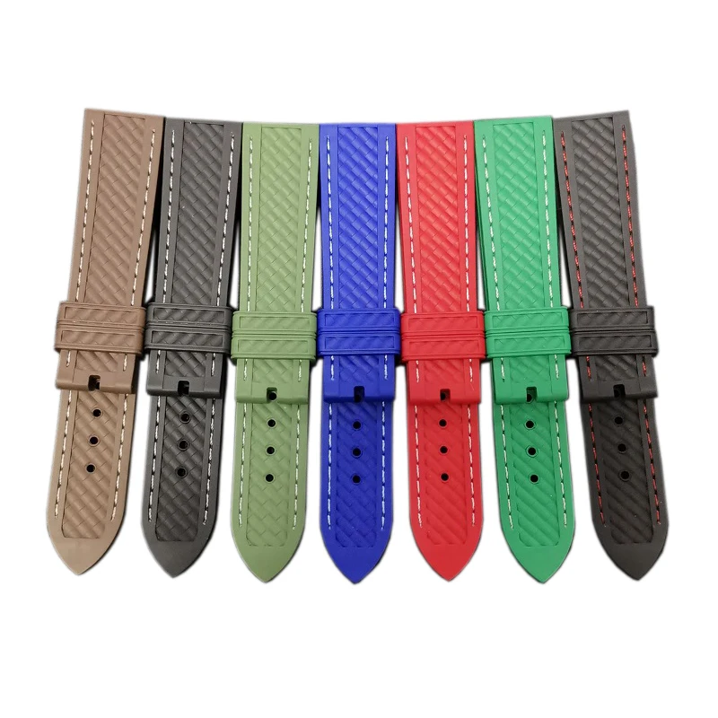 MINGJIANG vulcanise rubber watch strap, rubber strap watch fkm rubber watch strap