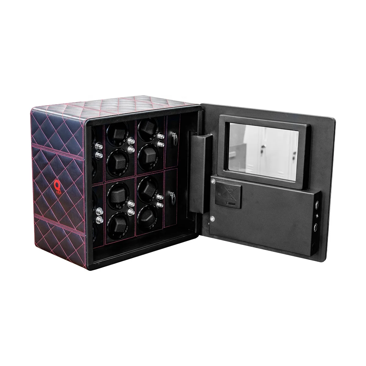 Jimbo Jewellery luxury leather automatic orbit rotating motor fingerprint watch winder safe