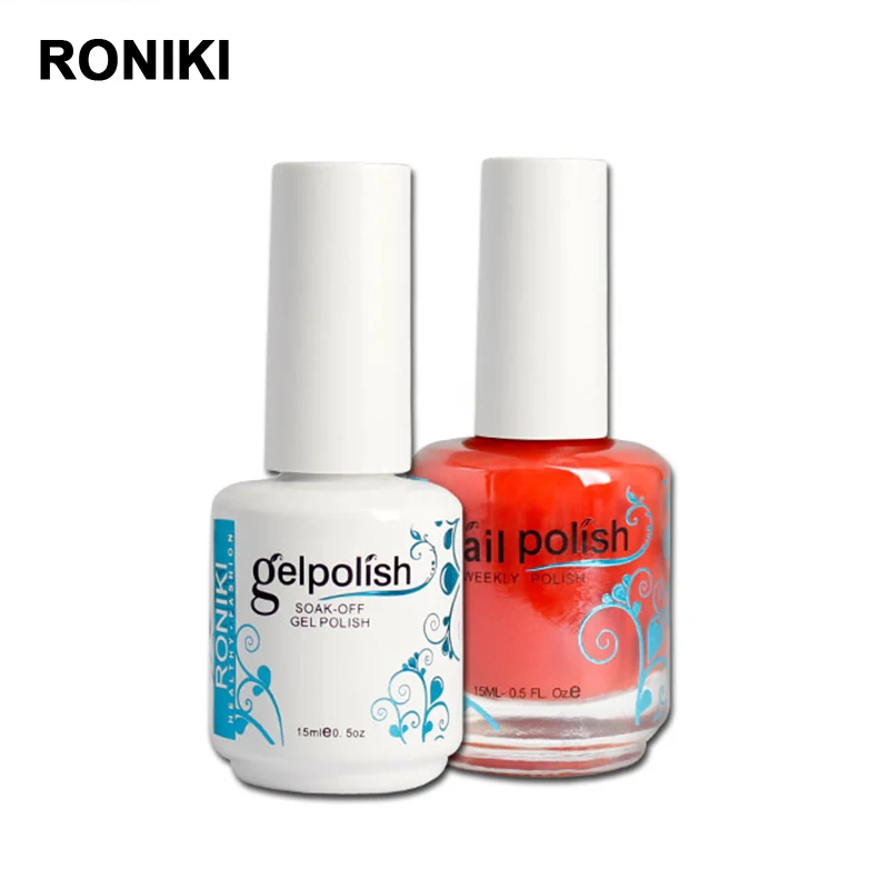RONIKI Wholesale Custom Matching Color Nail Products Soak Off Gel Polish Set UV Gel UV/LED Lamp Available Easily Soak 15ml/10ml