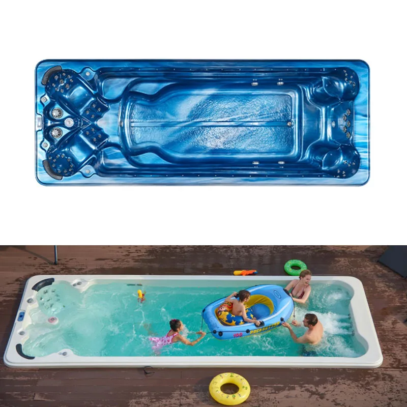Swim Spas CE Approved vasca idromassaggio termale Spa-Whirlpool JY8601  5seats +1 lounger wholesale swim spas