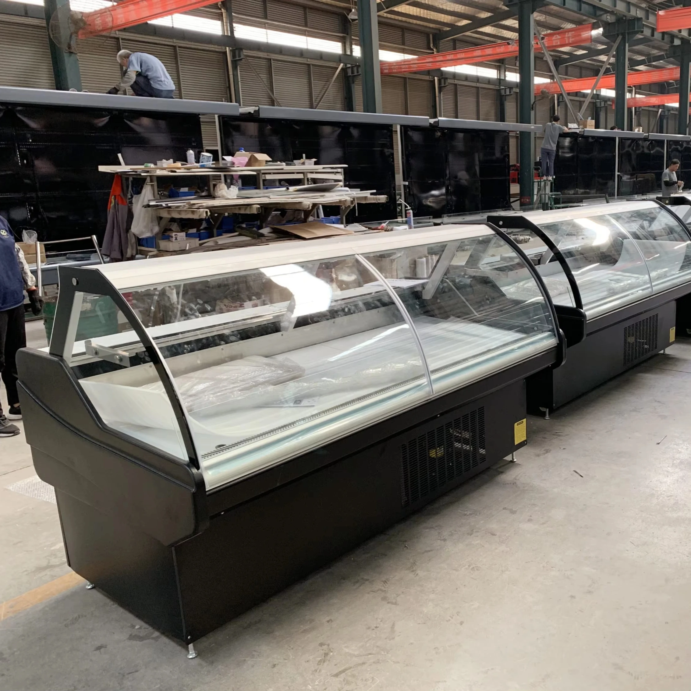 Butcher Meat Refrigerator Self Service Refrigerated Merchandiser Deli Display Fridge with Back Storage