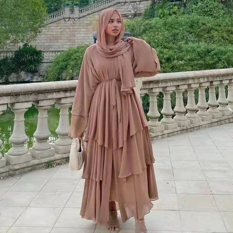 Classical Simple Islamic Clothing Women Kaftan Islamic Dress Long Sleeve Arab Jilbab Muslim Abaya