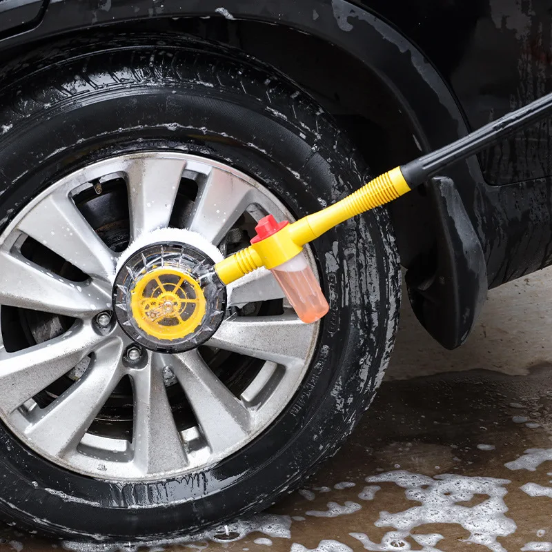 360 Degree Car Wash Brush Automatically Pressure Washer Gun Foams Rotating Car Wash Brush Kit With Long Handle Car Cleaning