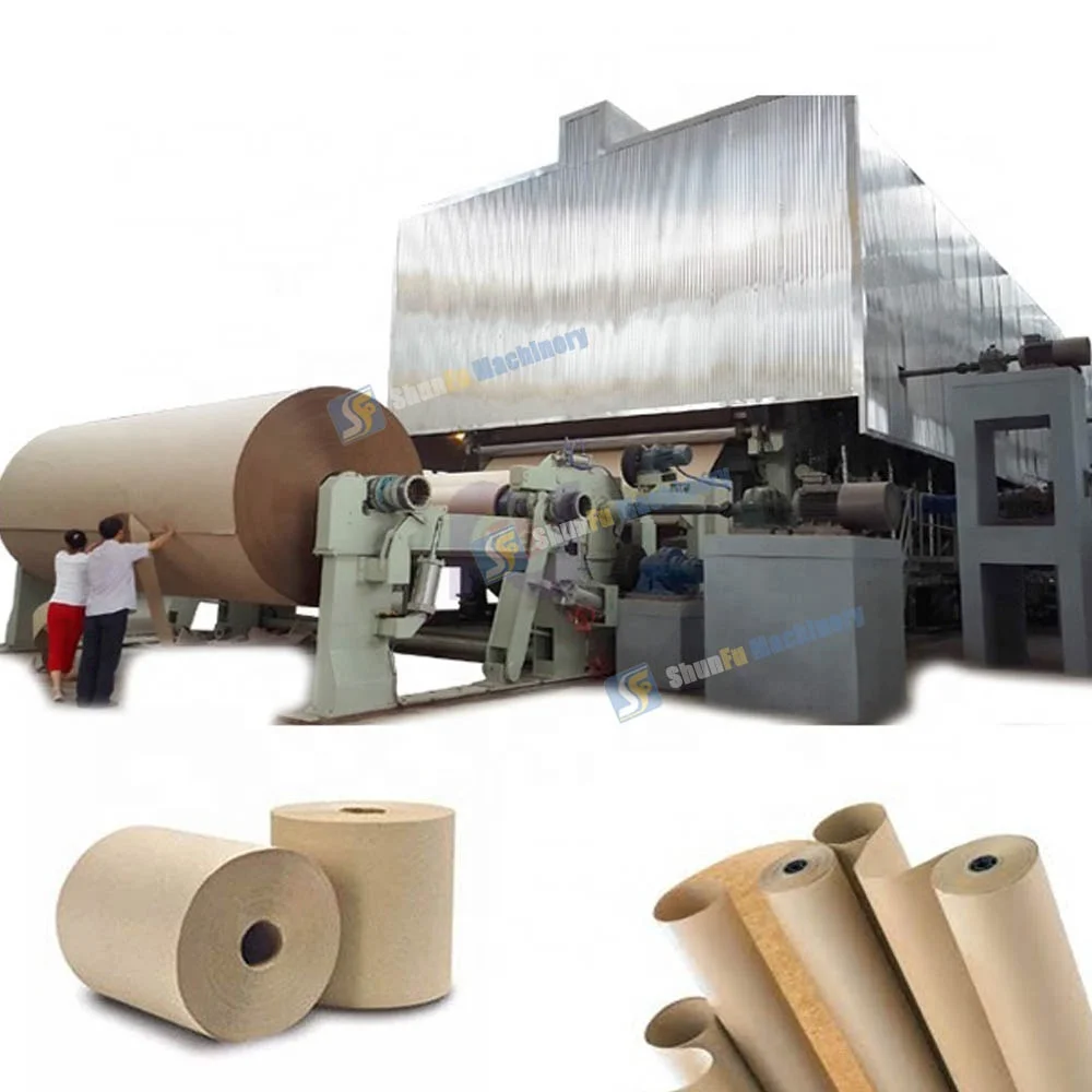 corrugated fluting testliner paper plant mill kraft roll paper making machine factory price