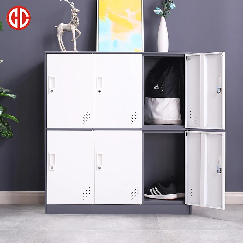 Metal  Locker student bag cabinet Short 6 door steel locker kindergarten color locker