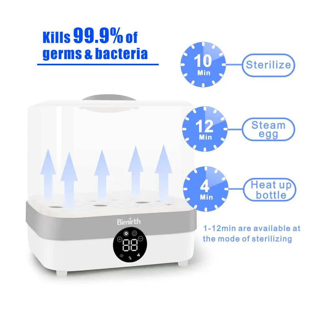 bottle sterilizer dryer baby safe material UK plug 220V electric bimirth sterilizer and dryer for baby