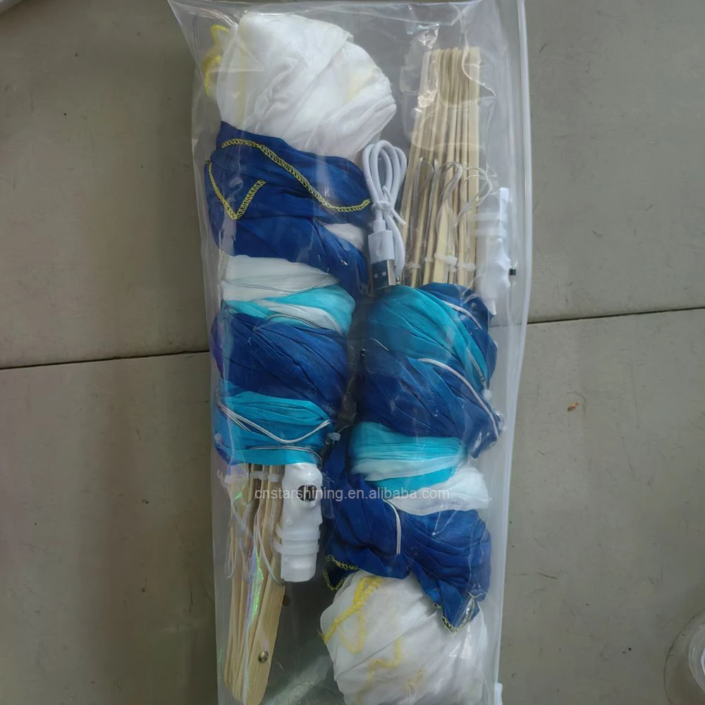 ODM supplier soft cord light string dance props multicolor rechargeable LED folding fan for stage Belly dancing performance