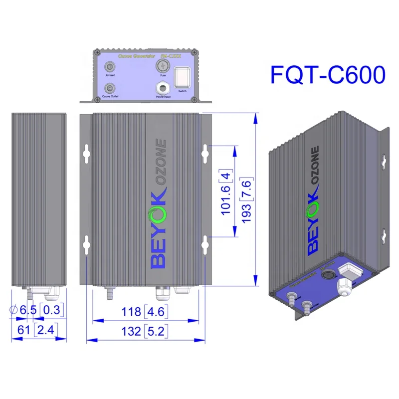FQT-C600 портативный генератор озона холодной короны для бассейна