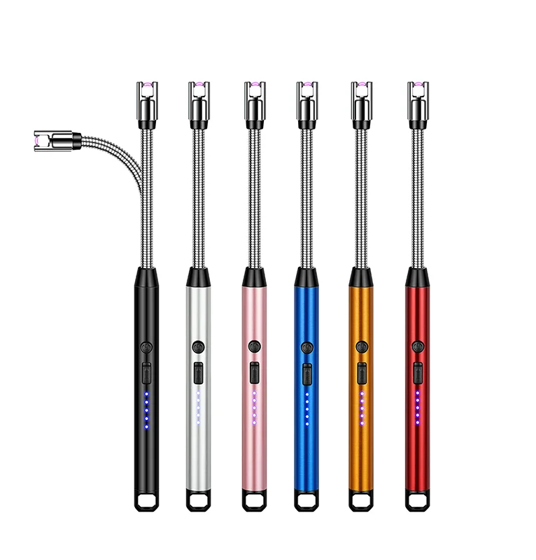 JL 897-2 Wholesale Windproof 360 Degree Free Rotation BBQ Lighter USB Rechargeable Electric Arc Lighter For Candle Kitchen