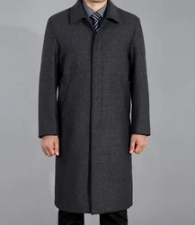Classic lapel coat single-breasted long formal overcoat for man