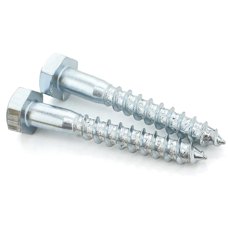 304 stainless steel  hexagonal wooden tooth screw 5mm Din571 Galvanized extended self tapping screw fasteners screws for wood
