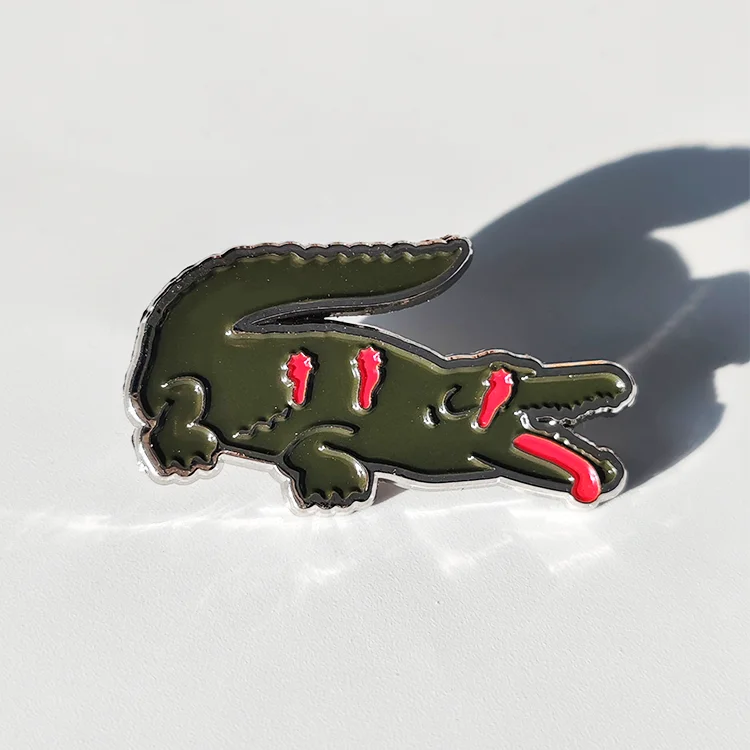 Custom Soft Enamel Cheap Cartoon Crocodiles Lapel Pin Enamel Animal Badge for Promotional