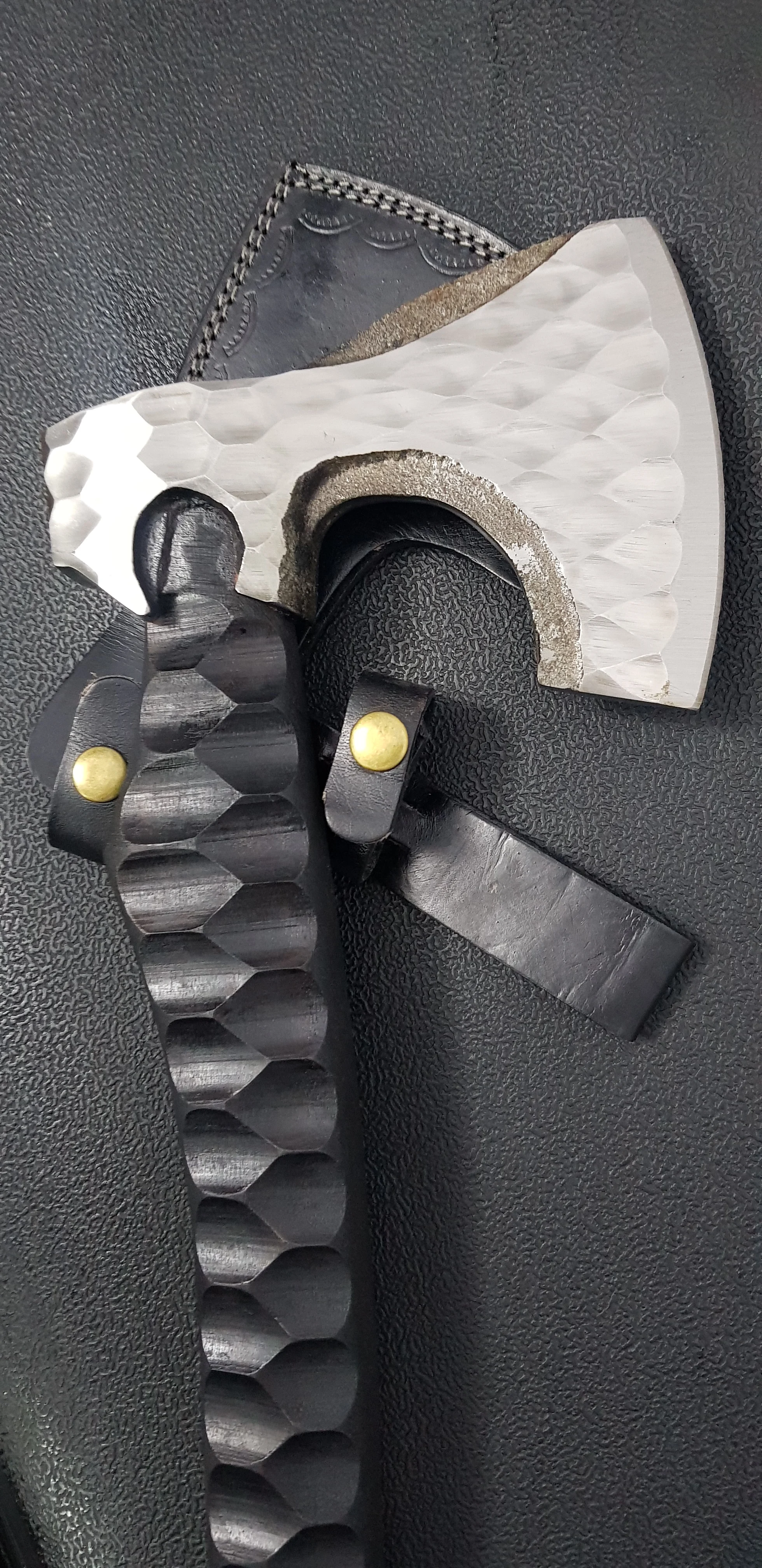 
Custom Hand Forged stainless steel Engraved Head Axe with Engraved Handle 