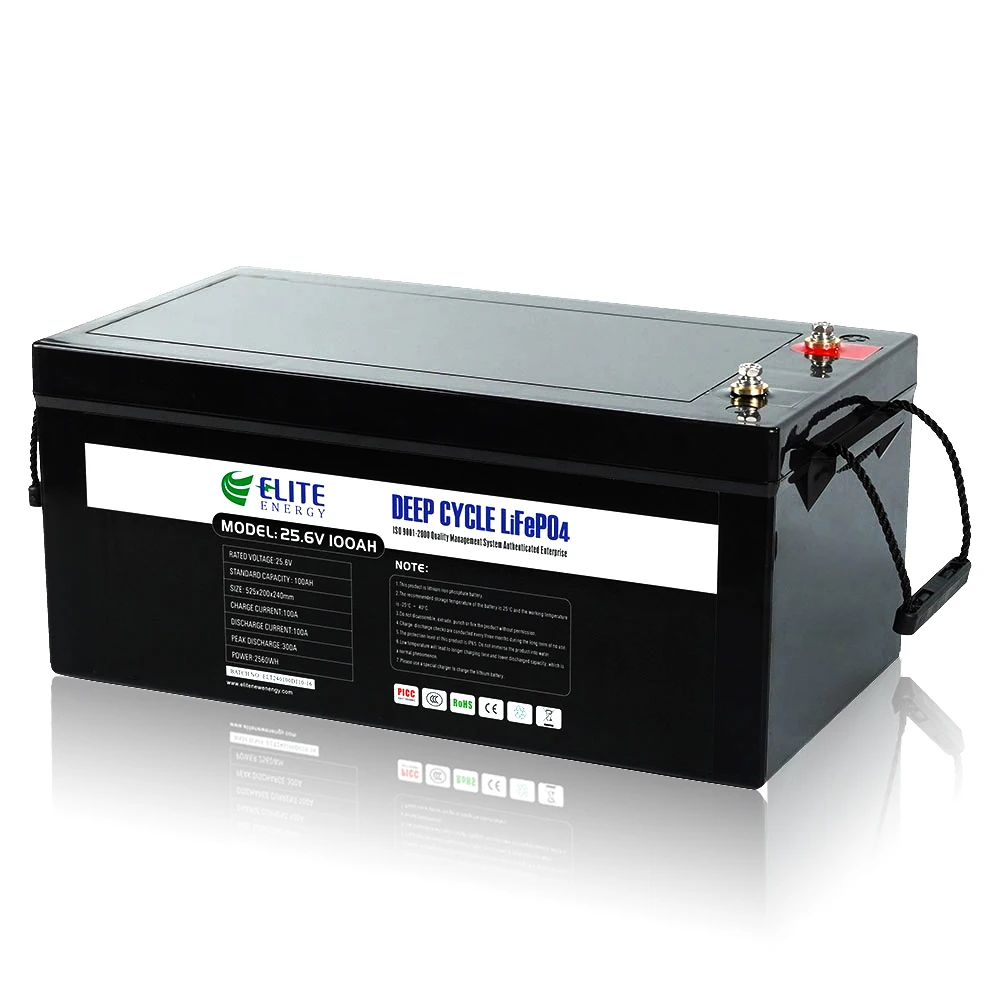 Elite 24V LiFePO4 Batteries Pack 25.6V 100Ah 200Ah Lithium Iron Phosphate Battery Solar Energy Storage Li-ion Battery