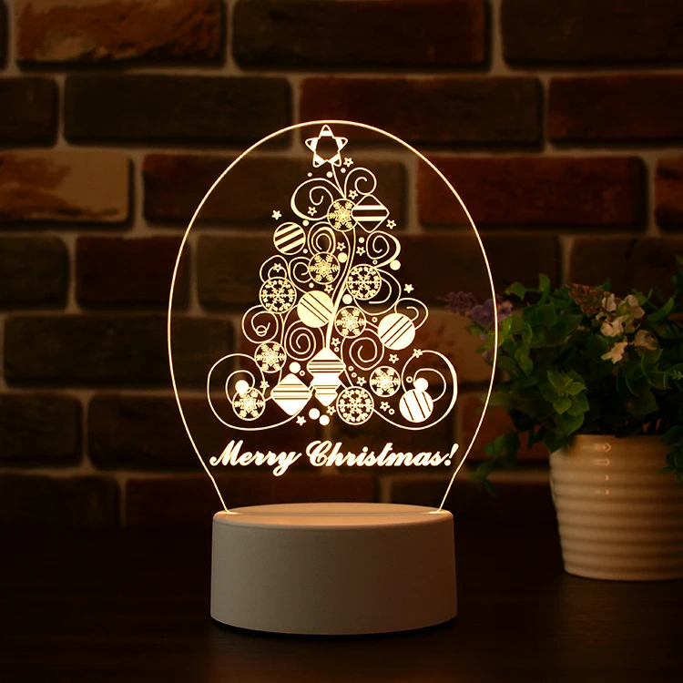 Warm White LED Christmas Light Ornaments Gifts Christmas LED Light Decoration Ornaments Merry Christmas Decoration Light