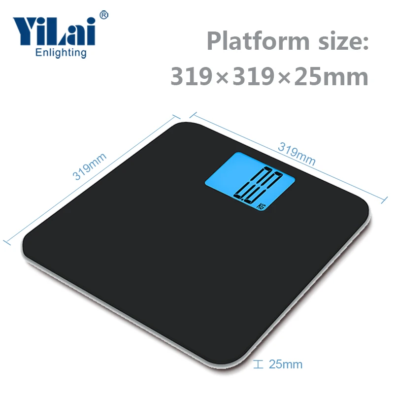
Digital Body Weight Bathroom Scale With XL-LCD display Body Tape Measure Included, Elegant Black 250kg bathroom weight scale 