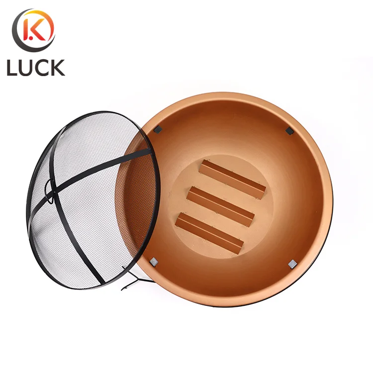 Outdoor Furniture Indoor Round Portable Charcoal Grill Metal Fire Pit With Black Iron Stand